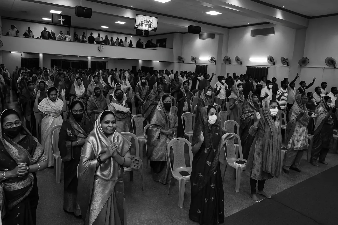 Agape Bible Church congregation in its early years